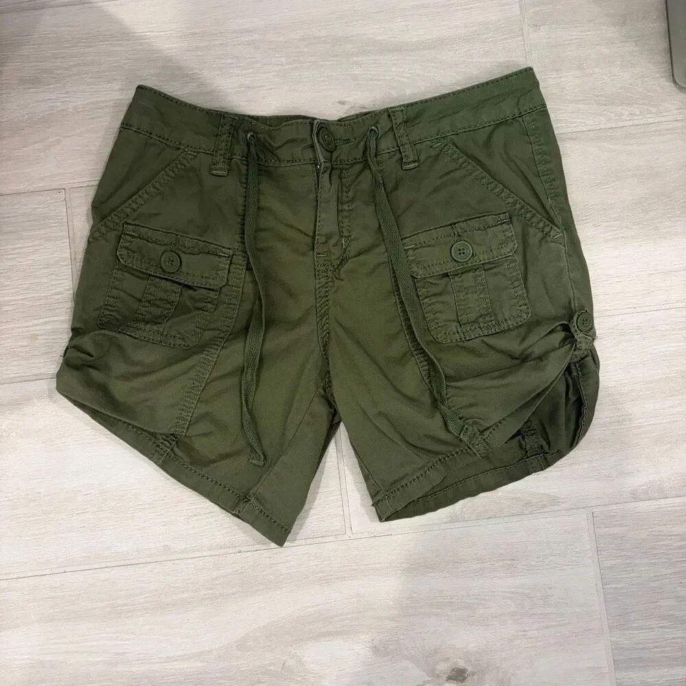 Justice Girls Olive Green Cargo Utility Shorts Size 10 ½